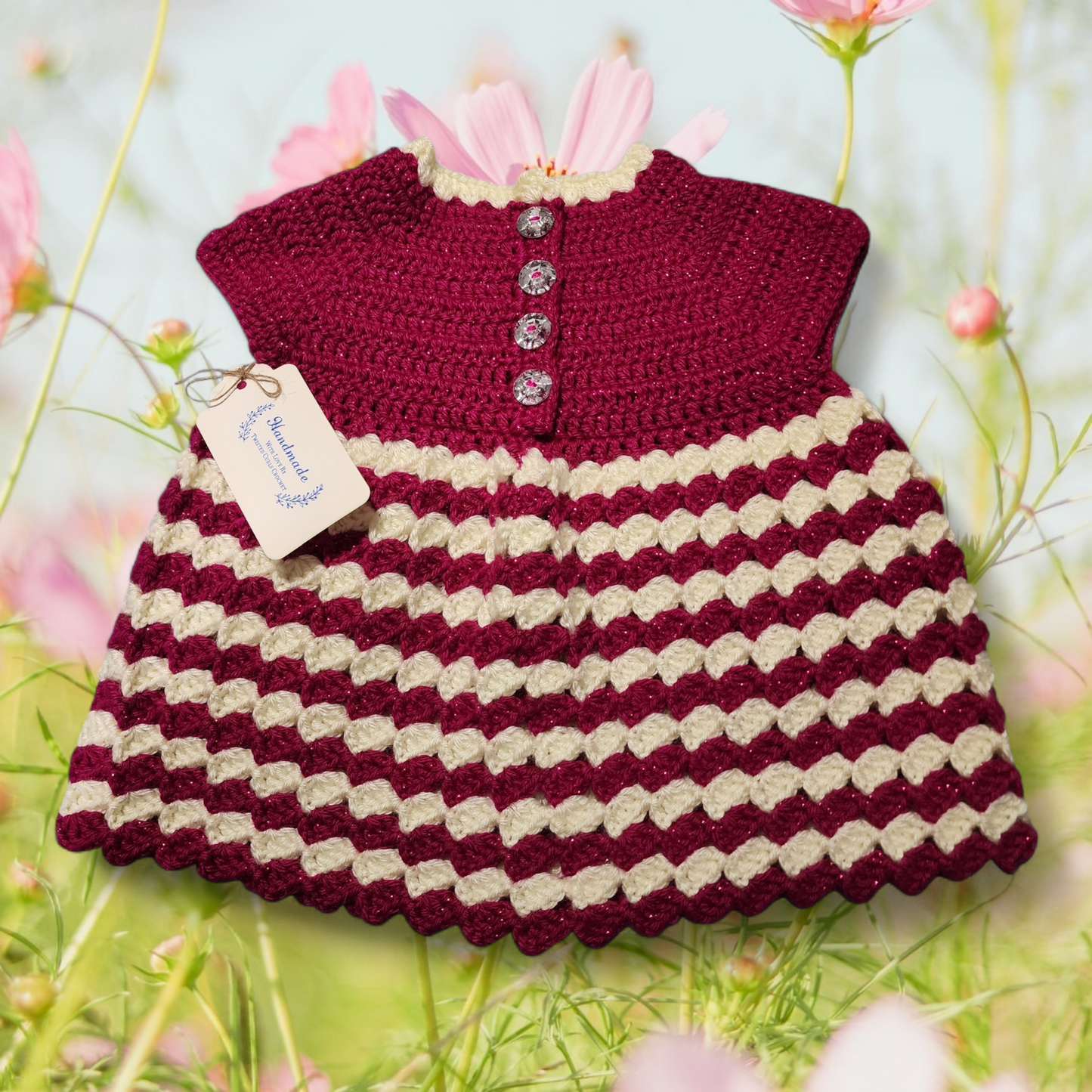 3 month old Baby Girl dress and hat set