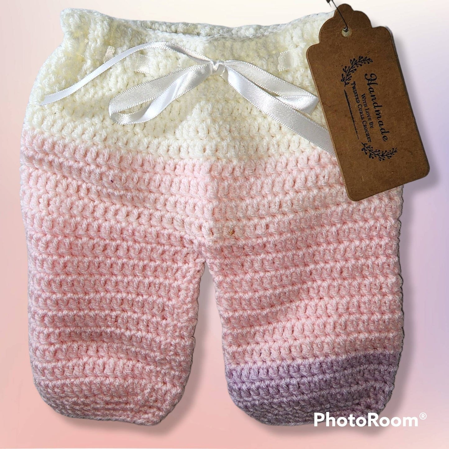 Handmade Crochet 3 to 6 month old baby sweater and pants set