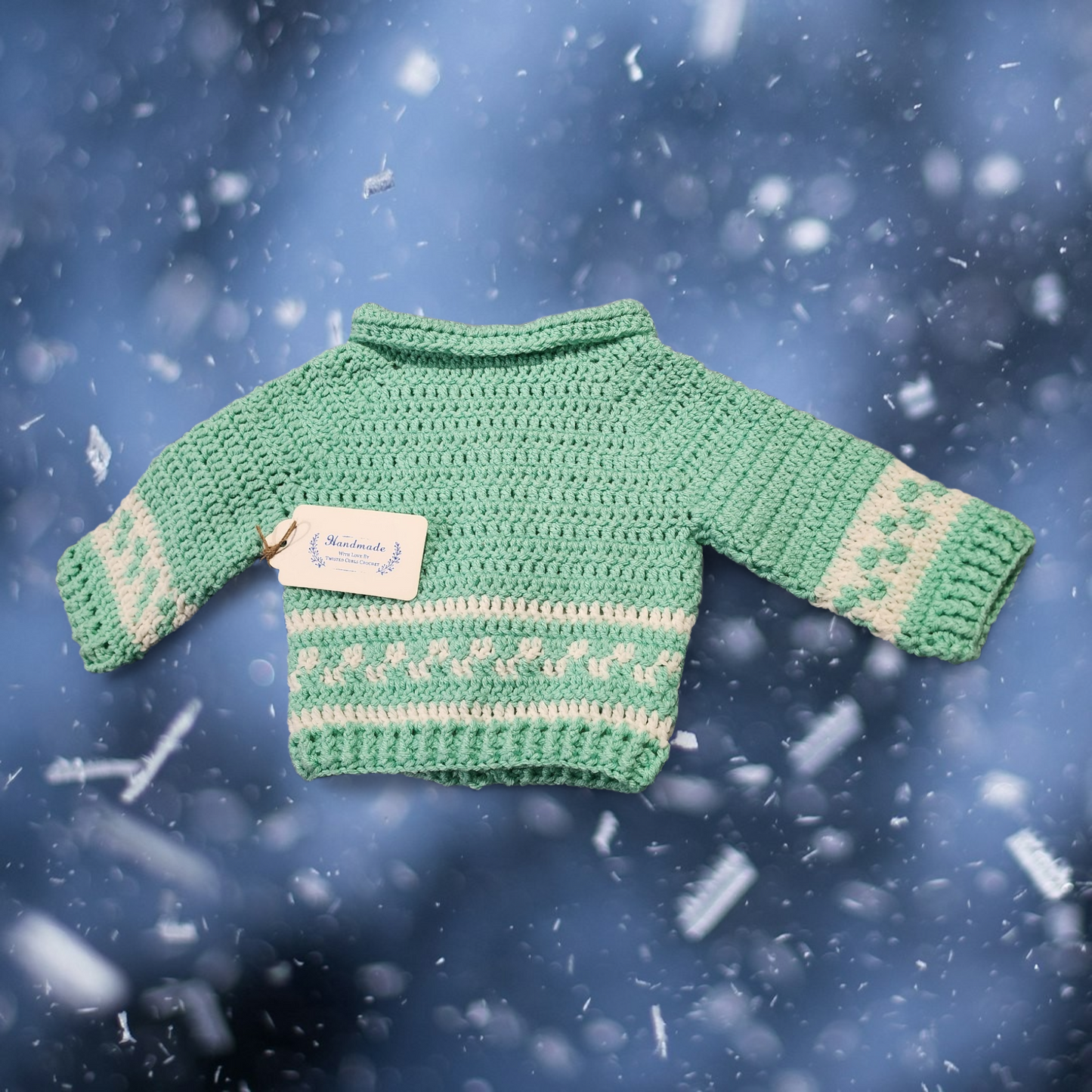 Handmade 0 to 6-month-old baby boy cardigan set