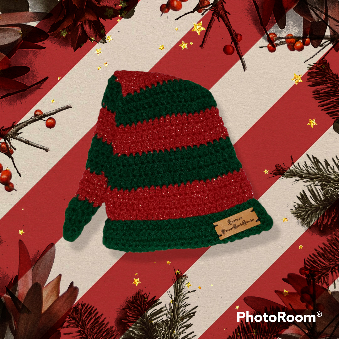 Handmade Crocheted 6 to  9 month Santa hat and diaper cover