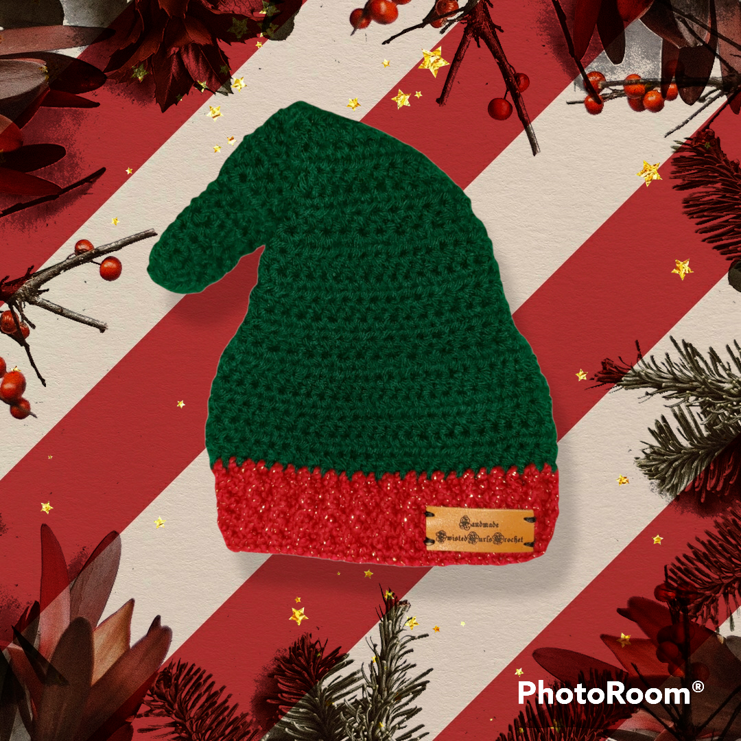 Handmade Crocheted 3 to  6 month Santa hat and diaper cover