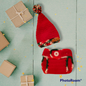 Handmade Crocheted 0 to 3 month Santa hat and diaper cover