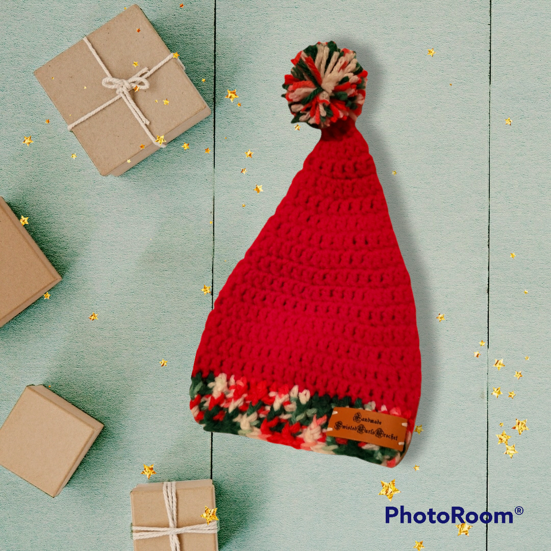 Handmade Crocheted 0 to 3 month Santa hat and diaper cover