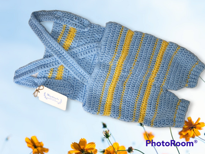 Hand crocheted 0 to 3 month old romper