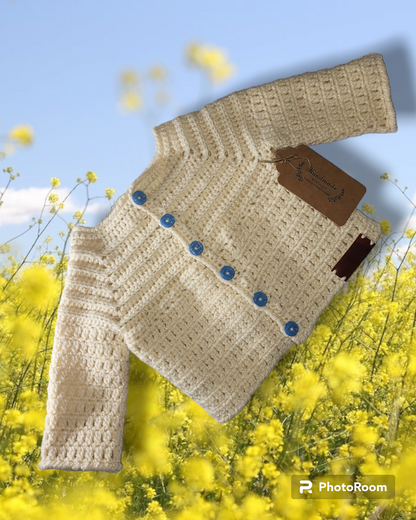 Boys 6 to 12 month old hand crocheted christening outfit