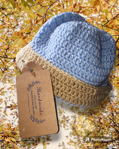 Boys 0 to 3 months hat, cardigan, and pants