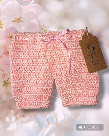 Handmade 0 to 3 month old baby girl dress and shorts