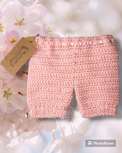 Handmade 0 to 3 month old baby girl dress and shorts