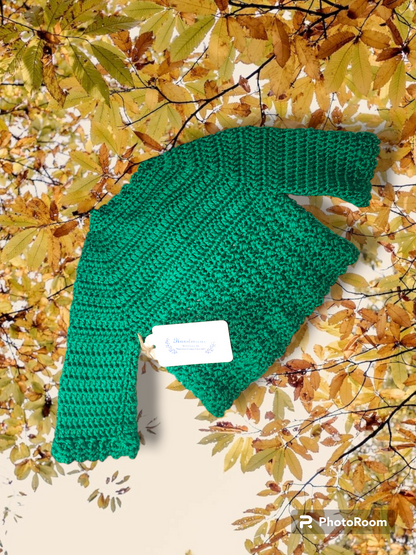 Handmade 0 to 6 month baby girl cardigan, hat, diaper cover and booties