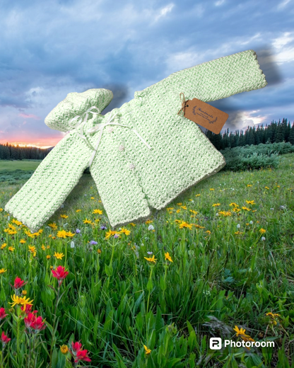 6 month cardigan and beret