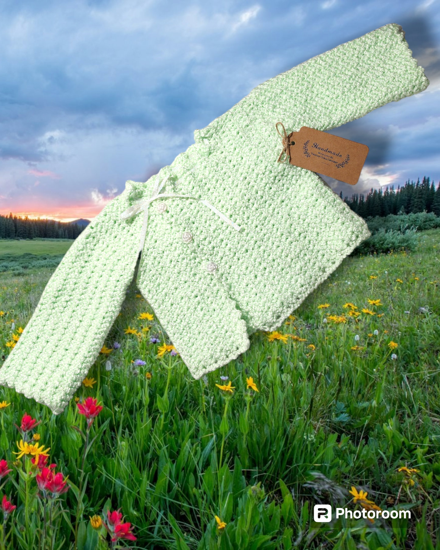 6 month cardigan and beret