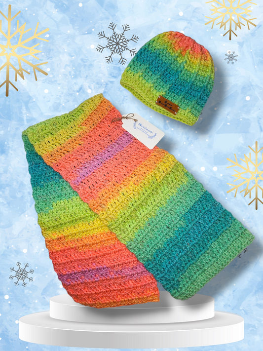 Girls hat and scarf set for 1 to 2 yr old