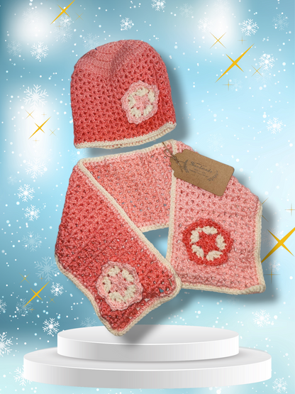 Girls hat and scarf for 1 to 2 yr old