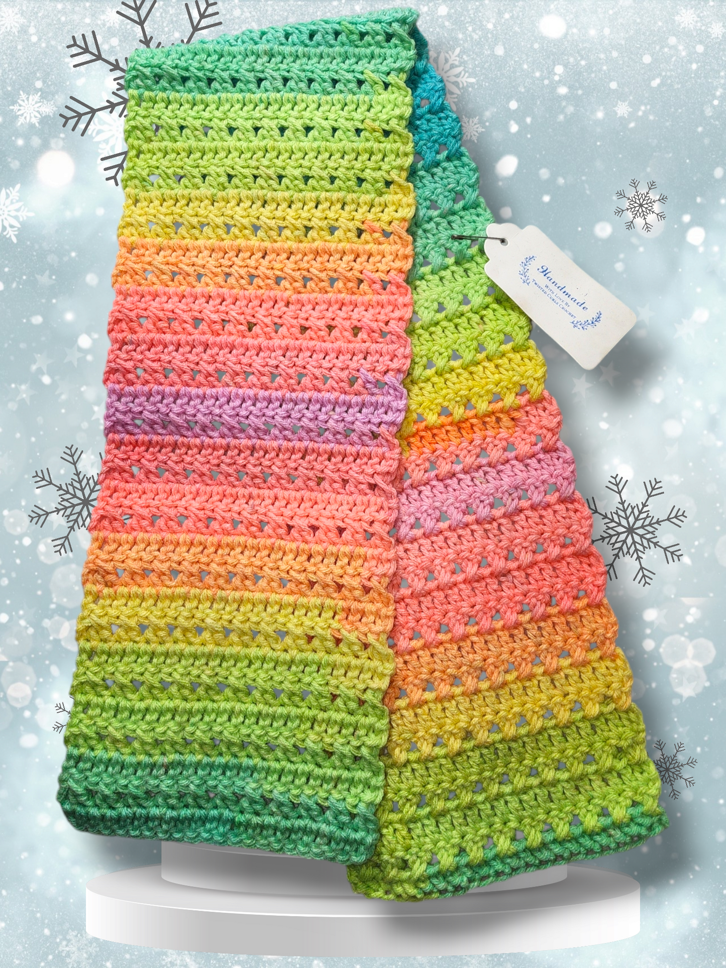 Criss cross hat and scarf set for girl 2 to 4 yrs old