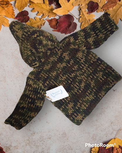 Hand crocheted 6 to 12 month hoodie and pants