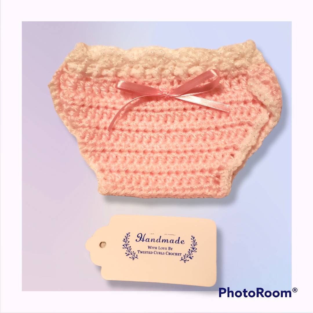 Handmade Crocheted  0 to 3 months baby girl set