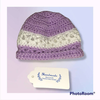 Handmade baby girl newborn set with blanket, hat, cardigan, and booties