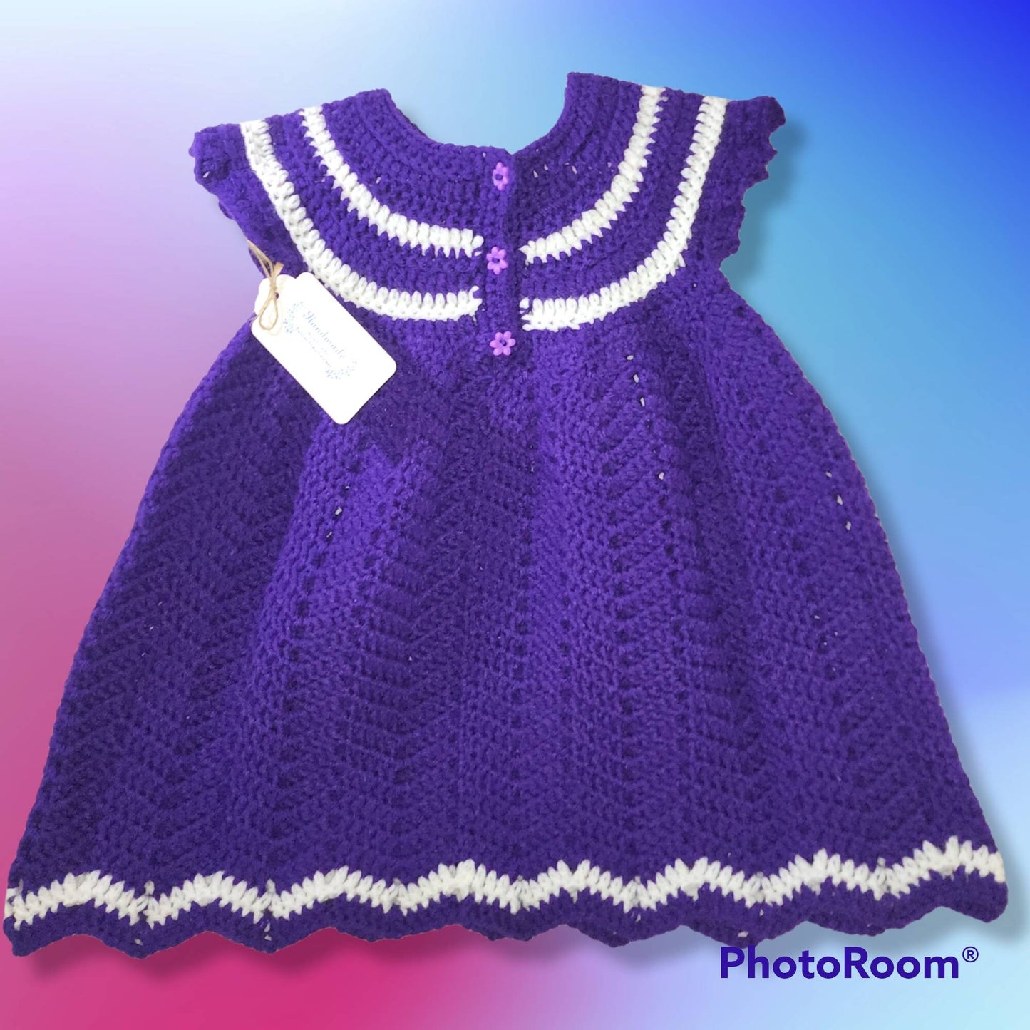 Handmade 12 to 18 month old baby girl dress and hat