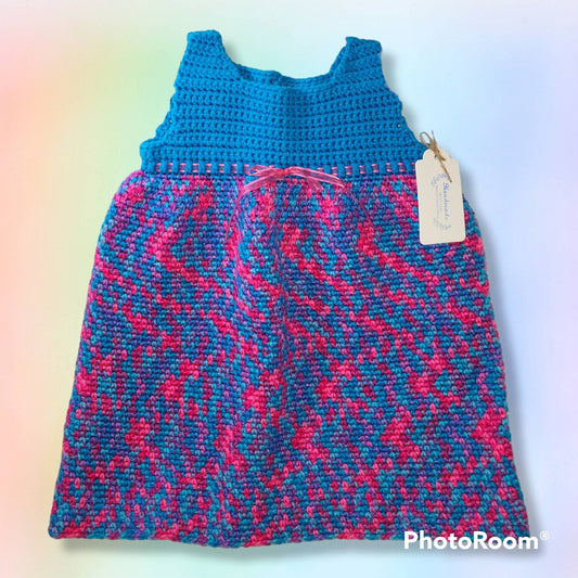 Handmade Crocheted 12 to 18 month Little girls dress