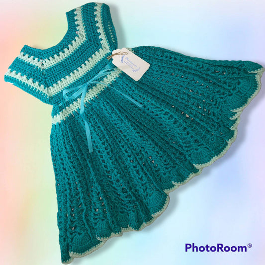 Handmade crocheted 12 to 18 month girls dress
