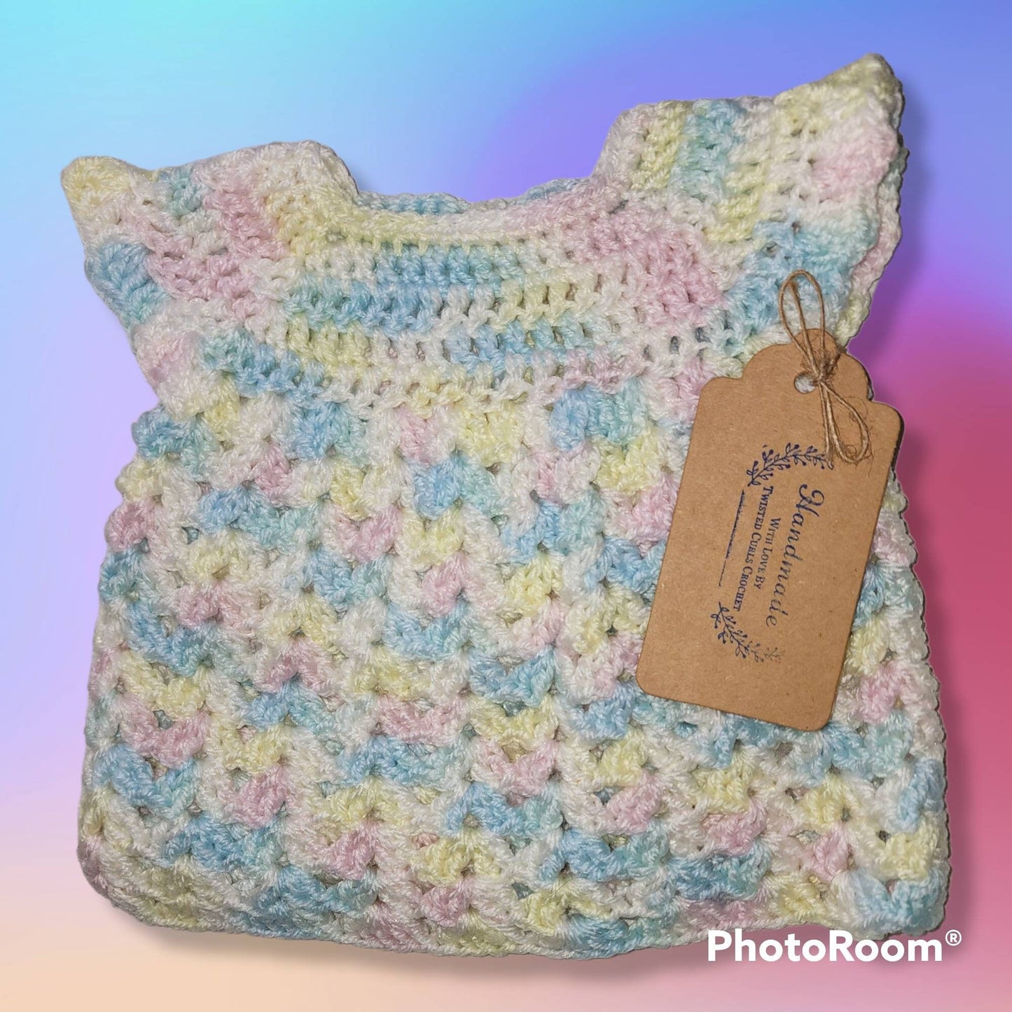 Handmade Crocheted newborn baby girl set