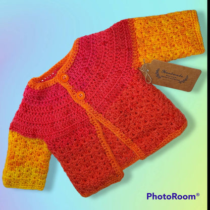 Handmade crocheted 0 to 3 month baby set