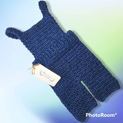 Handmade boy newborn sweater and overall set