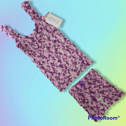 Handmade to 3 yr old Girls tank top and shorts set