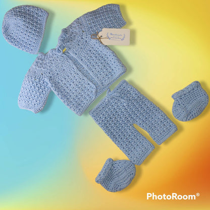 Handmade newborn baby boy set