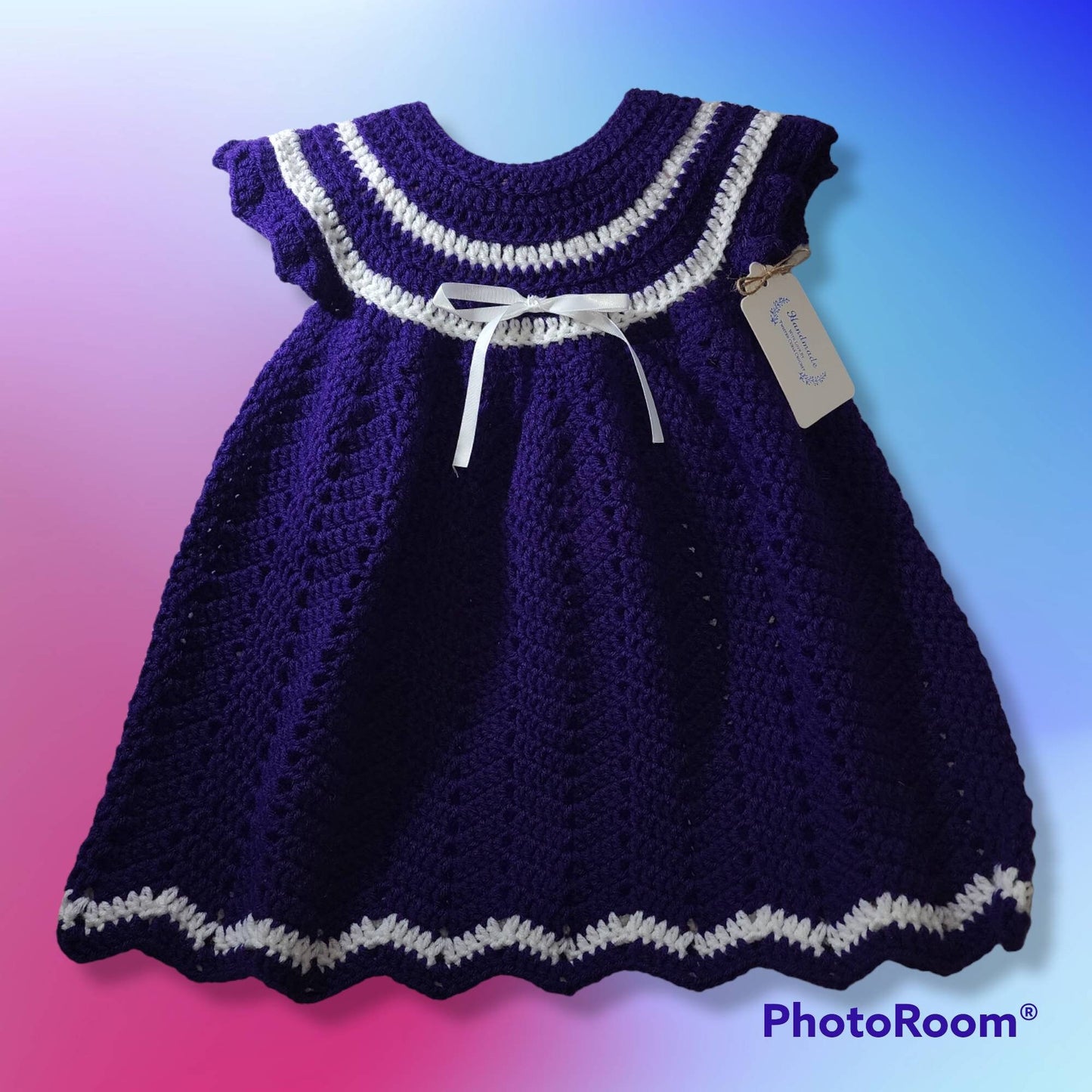 Handmade 12 to 18 month old baby girl dress and hat