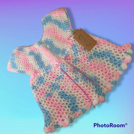 Handmade crocheted 12 to 18 month baby girl dress