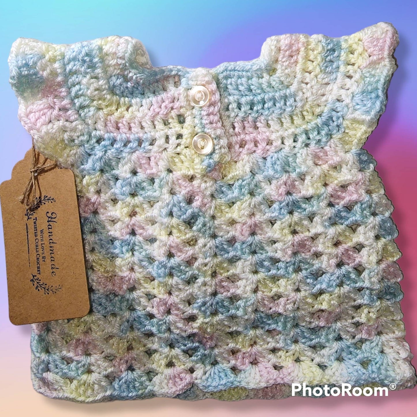 Handmade Crocheted newborn baby girl set