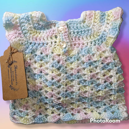 Handmade Crocheted newborn baby girl set