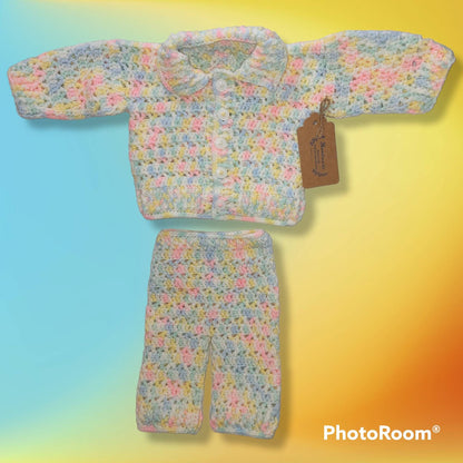 Handmade 0 to 6 month baby sweater set