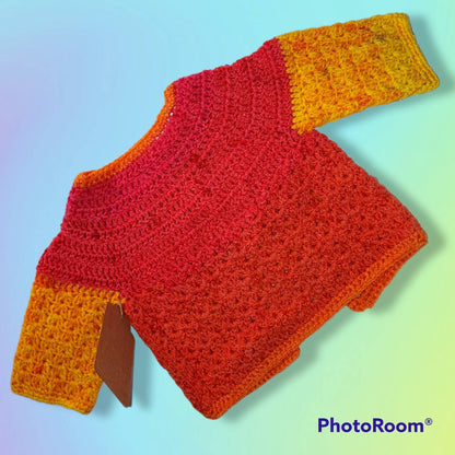 Handmade crocheted 0 to 3 month baby set