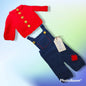 Handmade boy newborn sweater and overall set