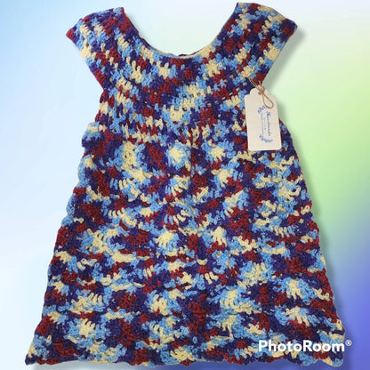 Handmade girls 18 to 24 months old dress with hat and shorts