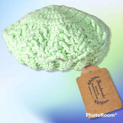 Crocheted baby blanket, newborn cardigan and hat set