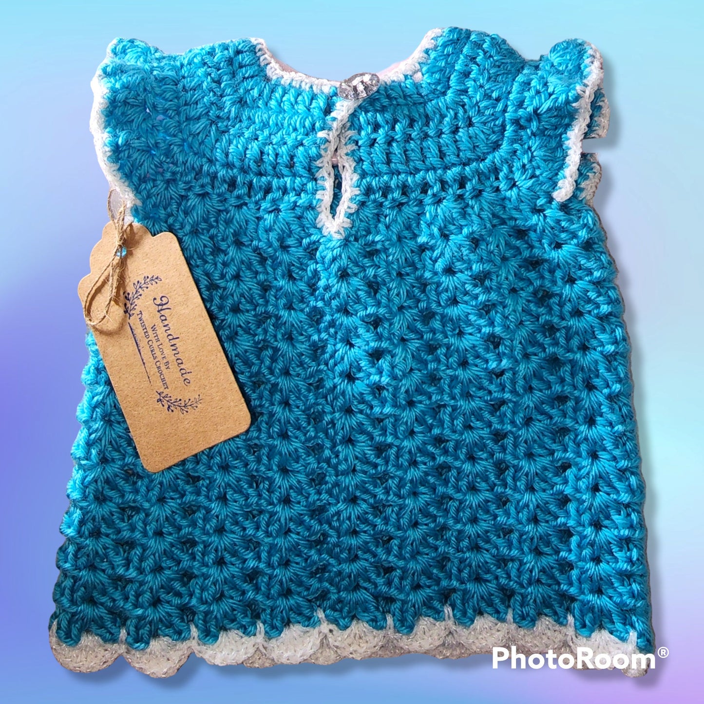 Handmade Crocheted 0 to 3 months baby girl set