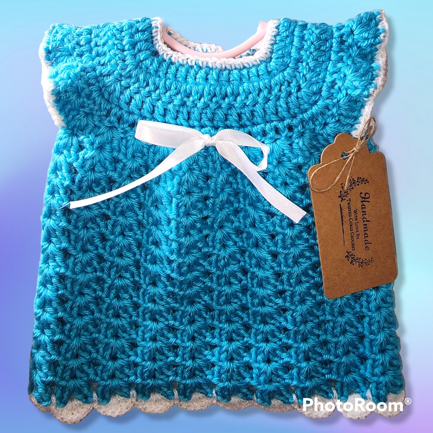 Handmade Crocheted 0 to 3 months baby girl set