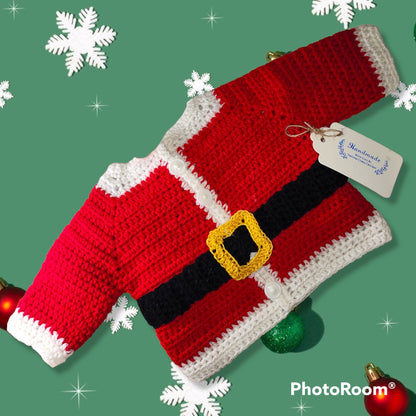 Handmade 3 to 6 months  baby Santa suit