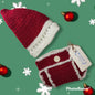 Handmade Crocheted newborn Santa hat and diaper cover