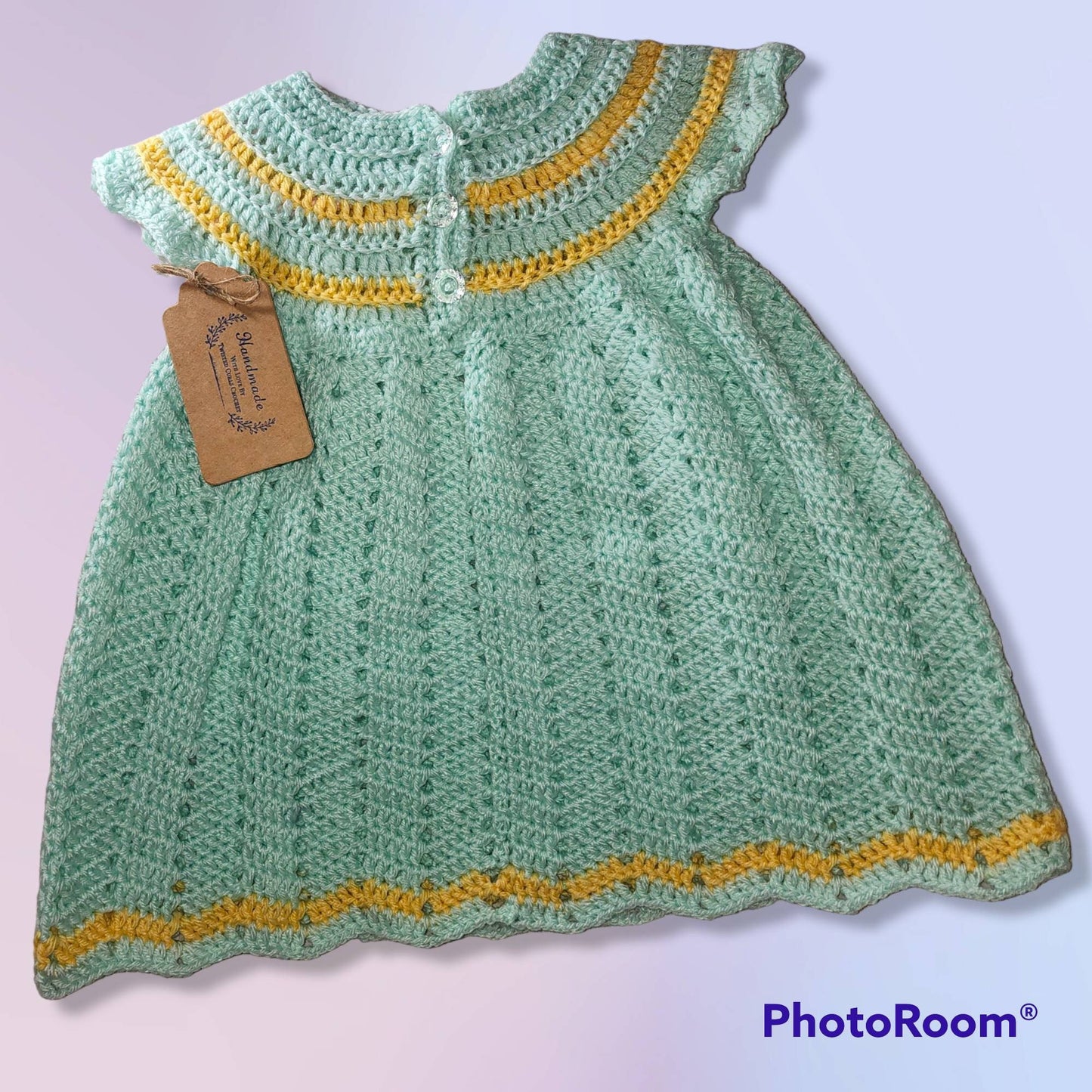 Handmade 6 to 12 month old baby girl dress, bonnet and blanket