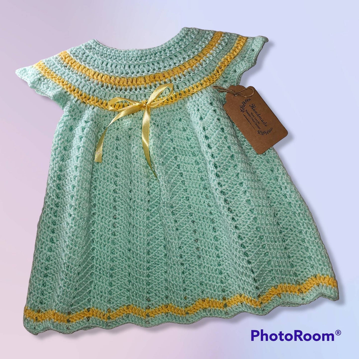 Handmade 6 to 12 month old baby girl dress, bonnet and blanket