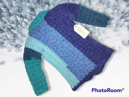 Handmade  3 to 5 yr old cardigan sweater and hat for boy or girl